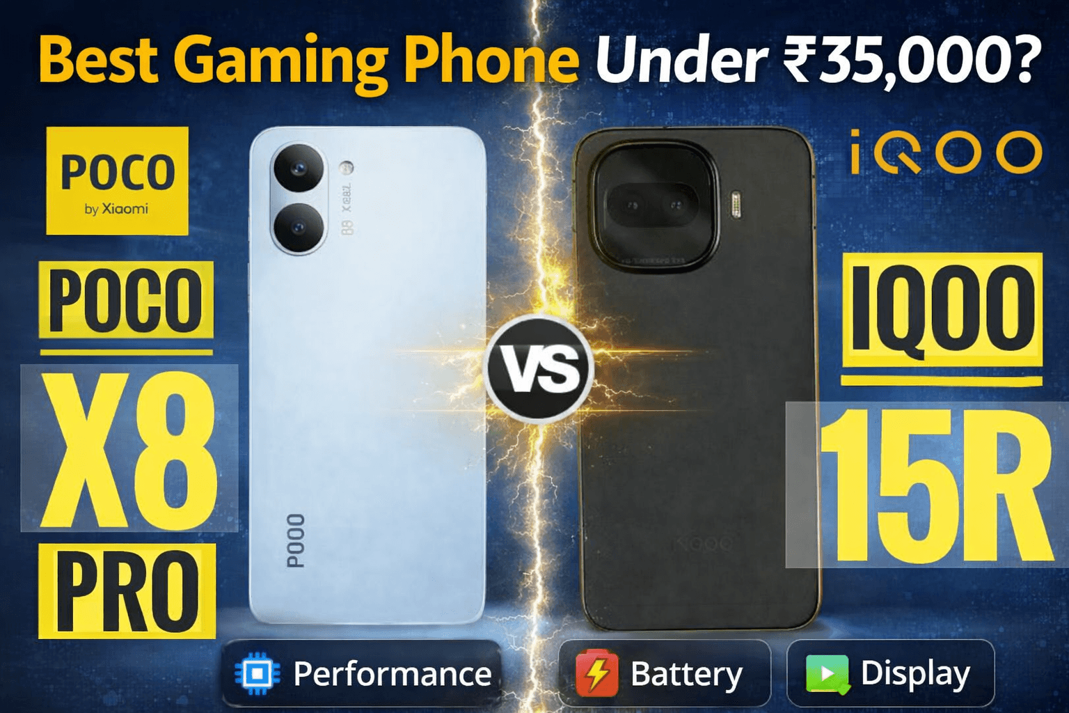 iQOO 15R vs Poco X8 Pro: Best Gaming Phone Under ₹35K?