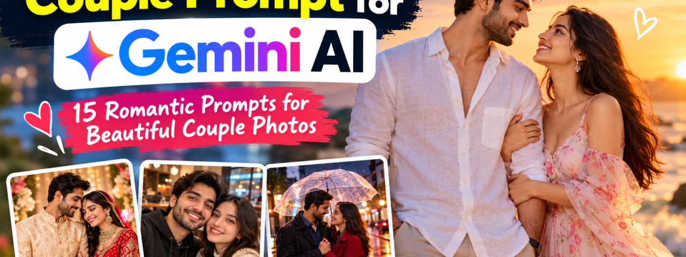 Couple Prompt for Gemini AI: 15 Romantic Prompts for Beautiful Couple Photos 1 Couple Prompt for Gemini AI: 15 Romantic Prompts for Beautiful Couple Photos